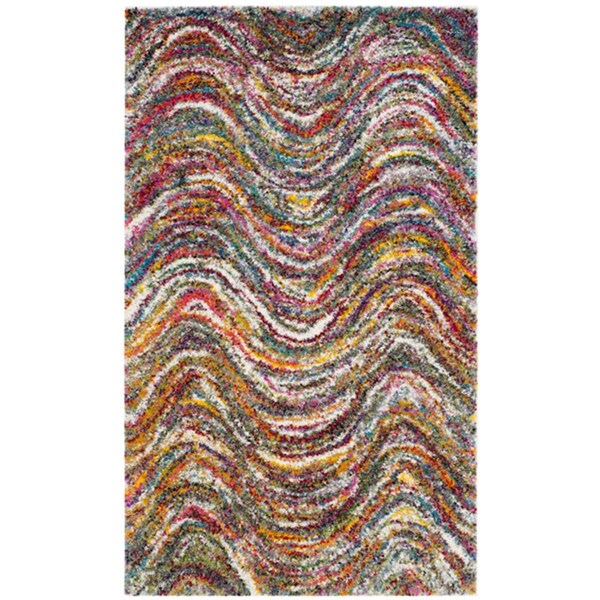 Safavieh Fiesta Shag Small Rectangle Area Rug, Multi - 3 x 5 ft. FSG386M-3 - main